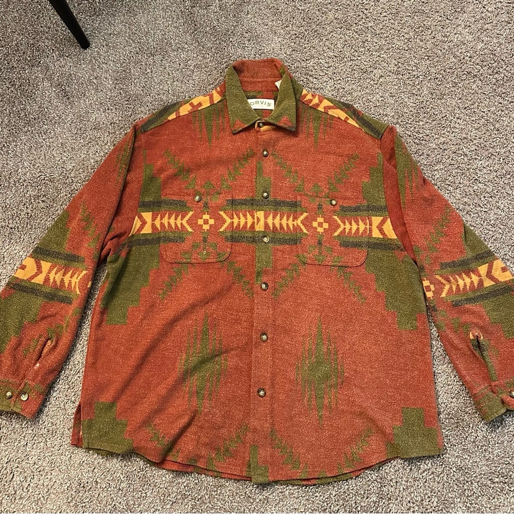 Orvis Earthy Tones Patterned Shirt